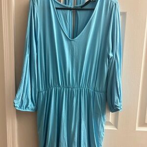 New York & Company Blue Midi Skort Dress